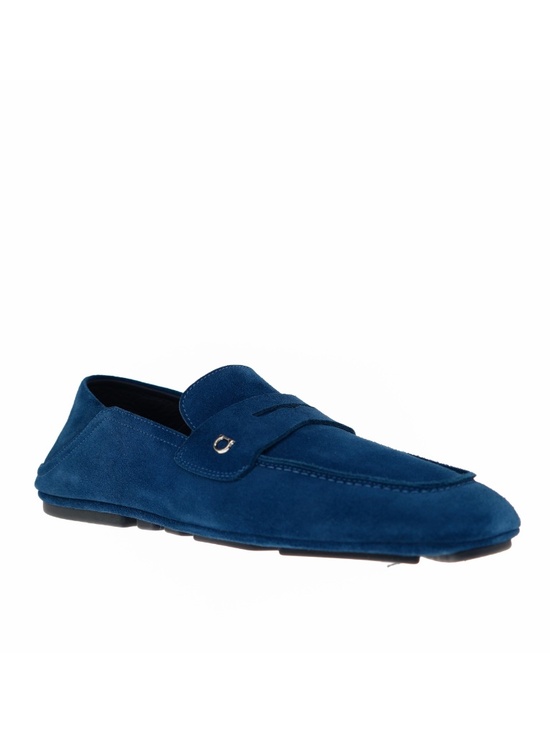 Salvatore Ferragamo Billion Loafers Blue Suede Leather Size 10 US New main image 7